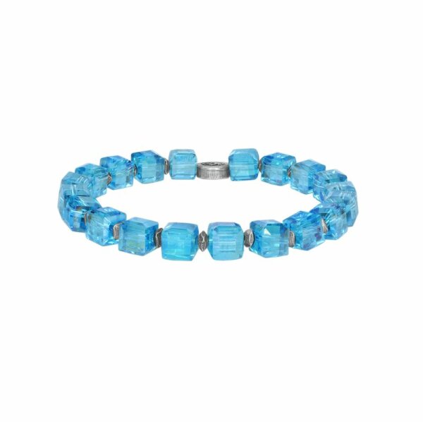 Konplott - Cubes - blue, antique silver, bracelet elastic
