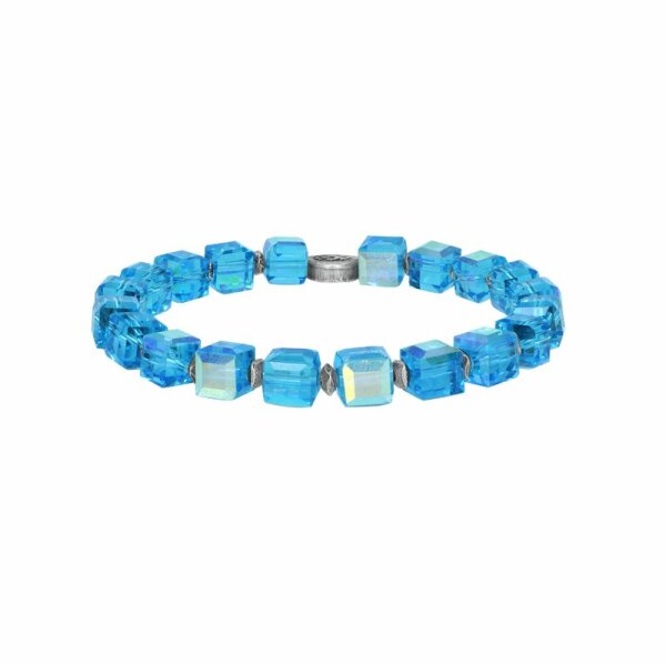 Konplott - Cubes - blue, antique silver, bracelet elastic