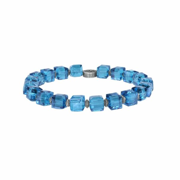 Konplott - Cubes - blue, antique silver, bracelet elastic