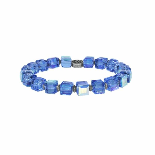 Konplott - Cubes - blue, antique silver, bracelet elastic