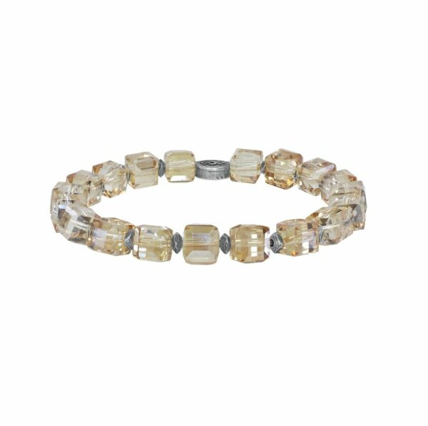 Konplott - Cubes - brown, antique silver, bracelet elastic