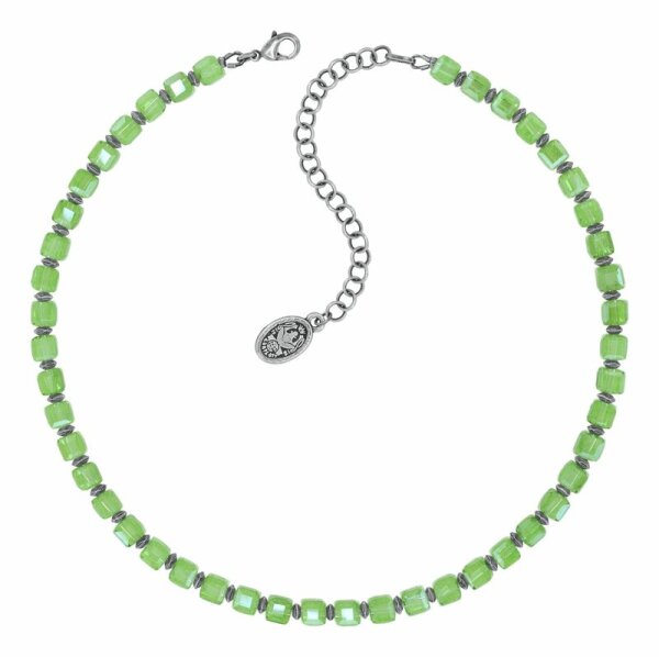 Konplott - Cubes - green, antique silver, necklace