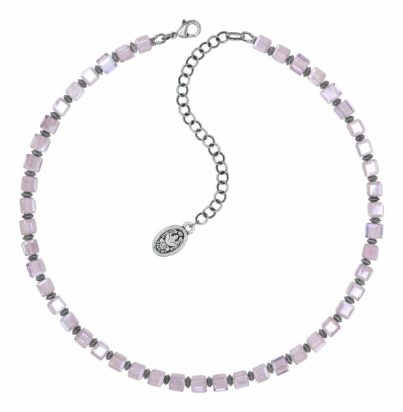 Konplott - Cubes - lila, light amethyst, antique silver, necklace