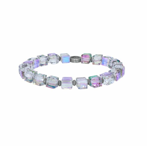 Konplott - Cubes - lila, antique silver, bracelet elastic