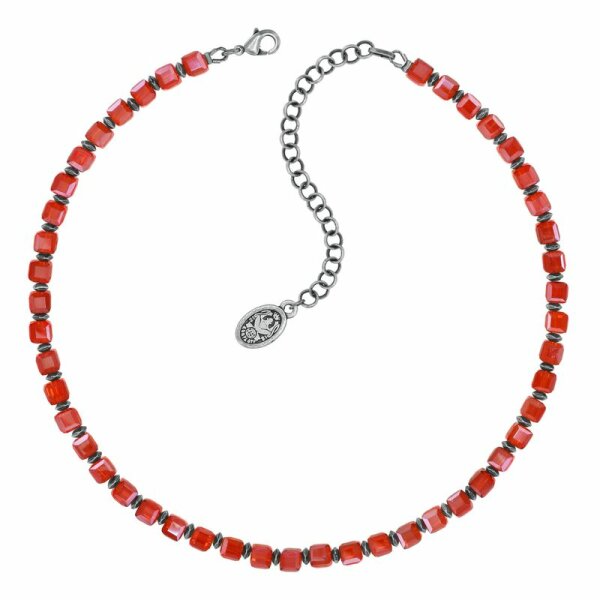 Konplott - Cubes - orange, antique silver, necklace