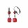 Konplott - Cubes - orange, antique silver, earring eurowire dangling