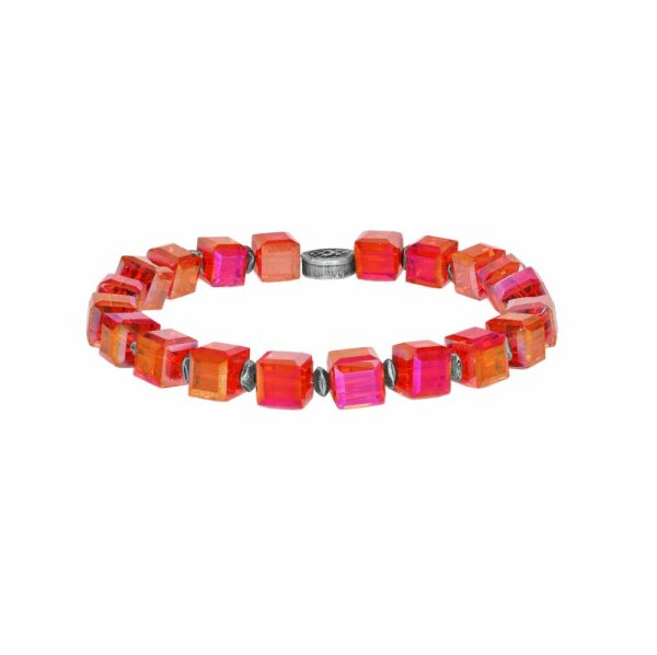 Konplott - Cubes - orange, antique silver, bracelet elastic