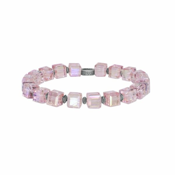 Konplott - Cubes - pink, antique silver, bracelet elastic