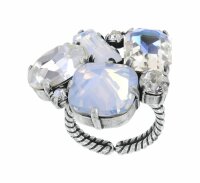 Konplott - Artdecode - white, antique silver, ring