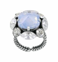 Konplott - Artdecode - white, antique silver, ring