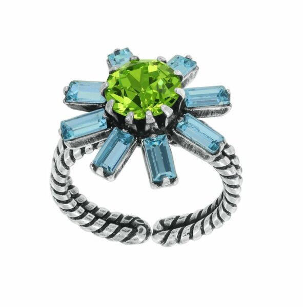 Konplott - Artdecode - pastel multi, antique silver, ring