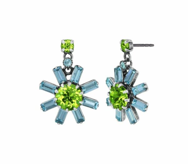 Konplott - Artdecode - pastel multi, antique silver, earring stud dangling