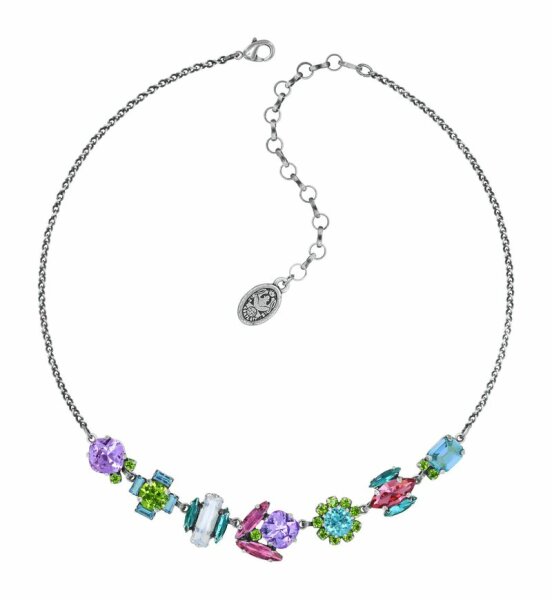Konplott - Artdecode - pastel multi, antique silver, necklace