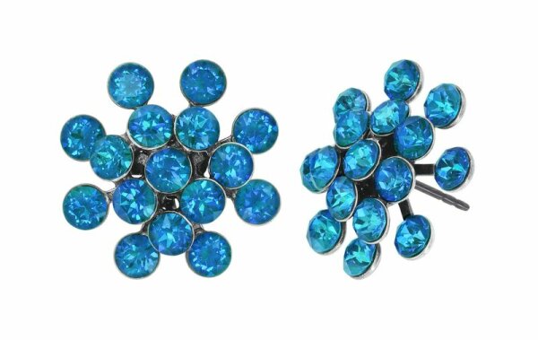 Konplott - Magic Fireball - Blau, Antiksilber, Ohrringe mit Stecker, CLASSIC