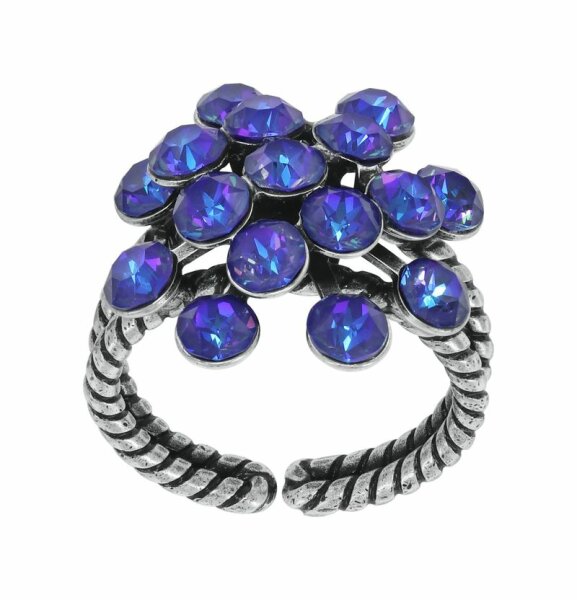Konplott - Magic Fireball - Blau, Lila, Antiksilber, Ring CLASSIC