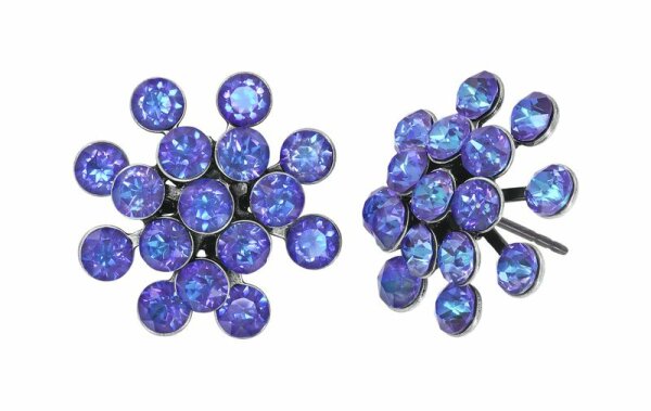 Konplott - Magic Fireball - Blau, Lila, Antiksilber, Ohrringe mit Stecker, CLASSIC