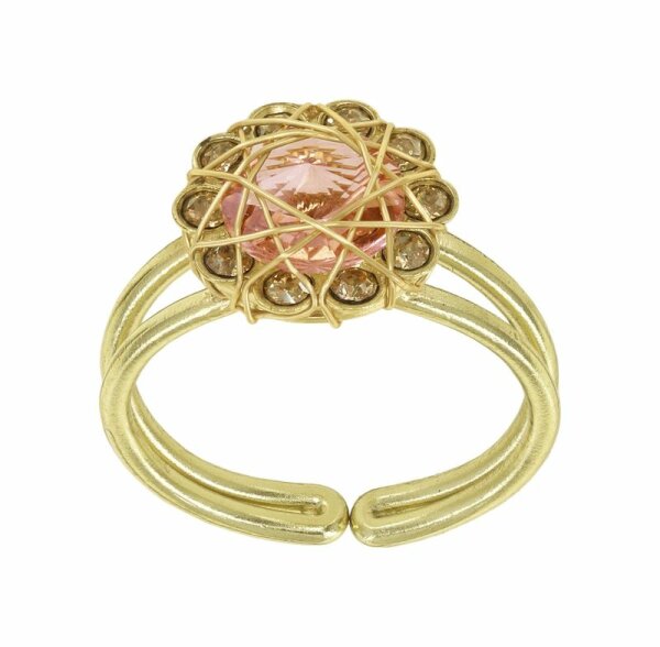 Konplott - 70s Circle - beige, shiny brass, ring