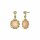 Konplott - 70s Circle - beige, shiny brass, earring stud dangling