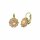 Konplott - 70s Circle - beige, shiny brass, earring eurowire