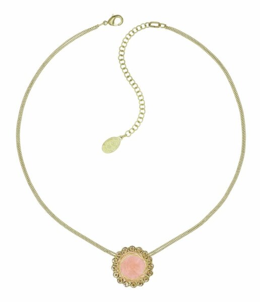 Konplott - 70s Circle - beige, shiny brass, necklace