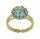 Konplott - 70s Circle - blue, shiny brass, ring
