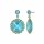 Konplott - 70s Circle - blue, shiny brass, earring stud dangling