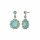 Konplott - 70s Circle - blue, shiny brass, earring stud dangling