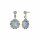 Konplott - 70s Circle - light blue, shiny brass, earring stud dangling