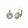 Konplott - 70s Circle - light blue, shiny brass, earring eurowire