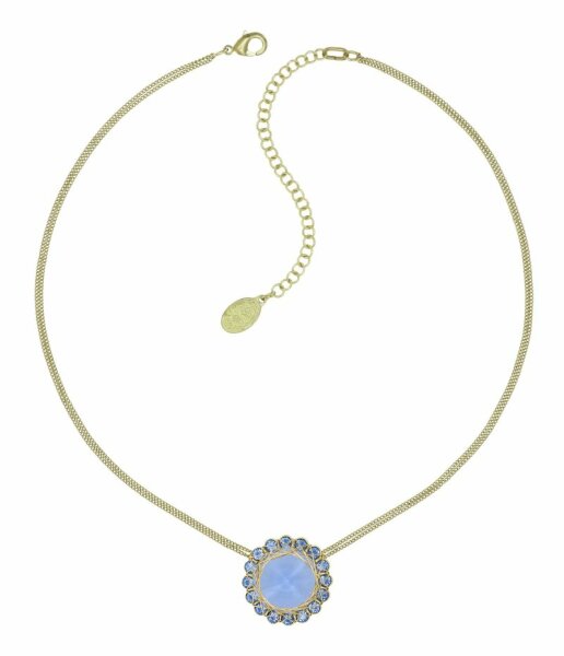 Konplott - 70s Circle - light blue, shiny brass, necklace