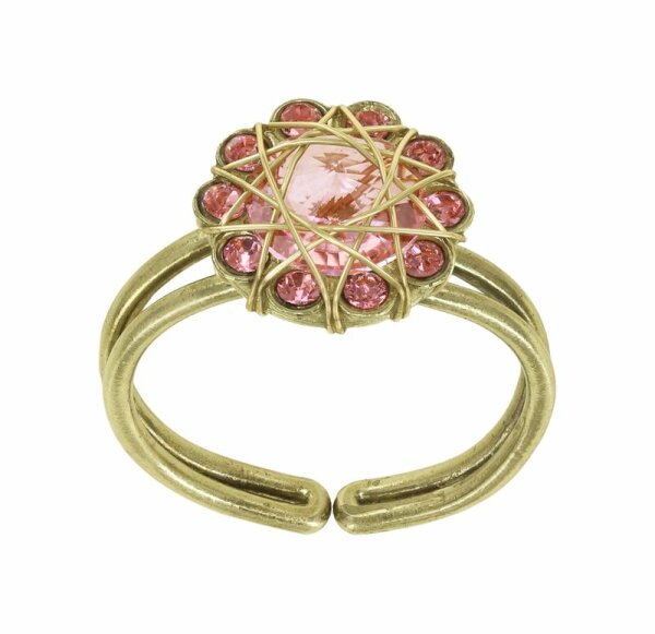 Konplott - 70s Circle - Rosa, glänzendes Messing, Ring