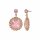 Konplott - 70s Circle - pink, shiny brass, earring stud dangling