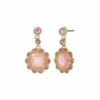 Konplott - 70s Circle - pink, shiny brass, earring stud...