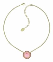 Konplott - 70s Circle - pink, shiny brass, necklace