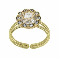 Konplott - 70s Circle - white, shiny brass, ring