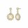 Konplott - 70s Circle - white, shiny brass, earring stud dangling