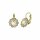 Konplott - 70s Circle - white, shiny brass, earring eurowire