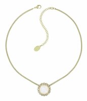 Konplott - 70s Circle - white, shiny brass, necklace