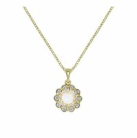 Konplott - 70s Circle - white, shiny brass, necklace pendant