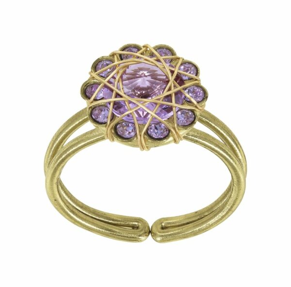 Konplott - 70s Circle - Lila, glänzendes Messing, Ring