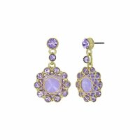 Konplott - 70s Circle - lila, shiny brass, earring stud...