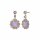 Konplott - 70s Circle - lila, shiny brass, earring stud dangling