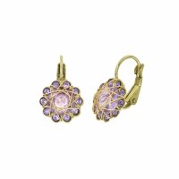 Konplott - 70s Circle - lila, shiny brass, earring eurowire