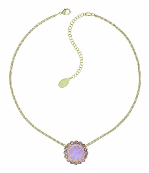 Konplott - 70s Circle - lila, shiny brass, necklace