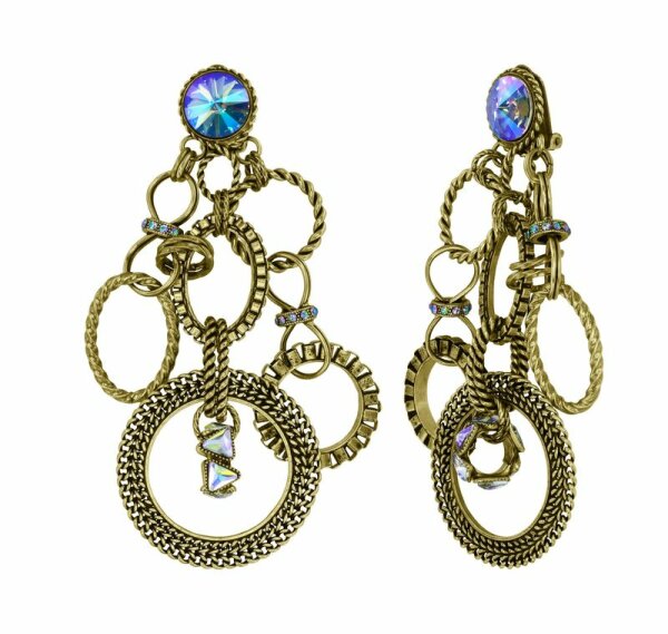 Konplott - Rings & Rhythm - brass, light antique brass, earring clip dangling