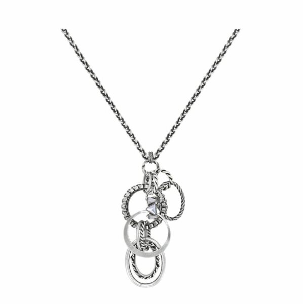 Konplott - Rings & Rhythm - silver, light antique silver, necklace pendant, long