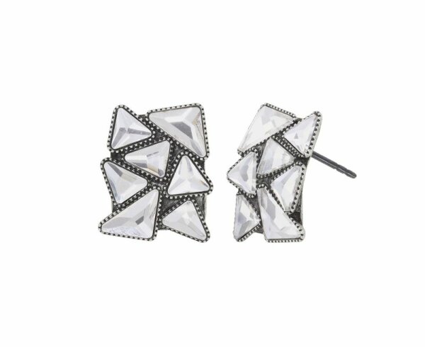 Konplott - Jumping Angles - silver, light antique silver, earring stud