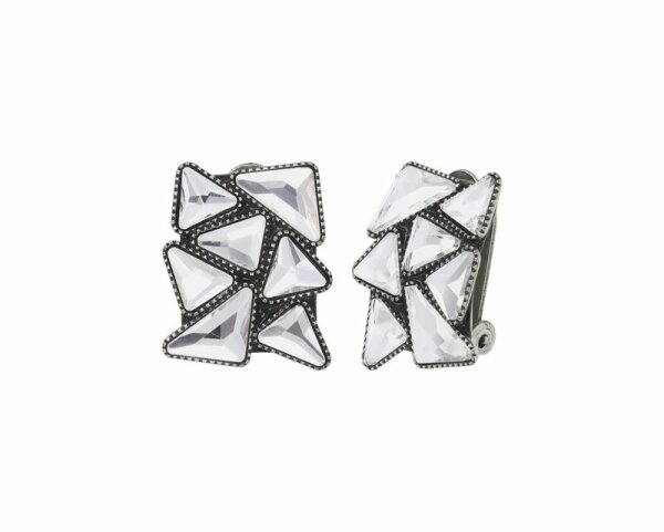 Konplott - Jumping Angles - silver, light antique silver, earring clip