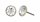 Konplott - Black Jack - white, crystal, shiny brass, earring stud-flat