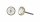 Konplott - Black Jack - white, crystal, shiny brass, earring stud-flat